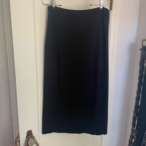 Eileen Fisher Black Wool Skirt L